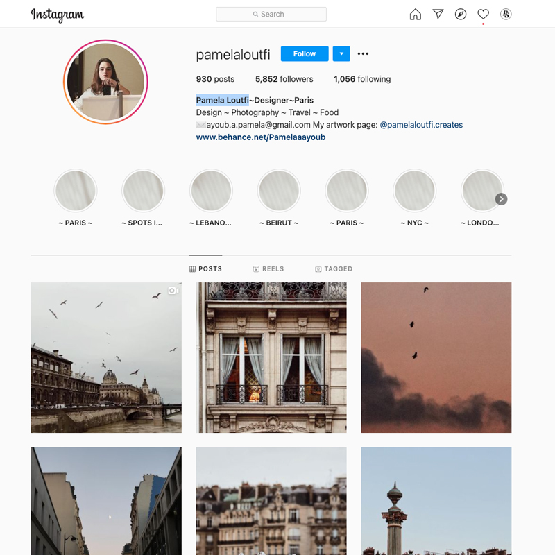 Paris Instagram accounts Pamela Loutfi