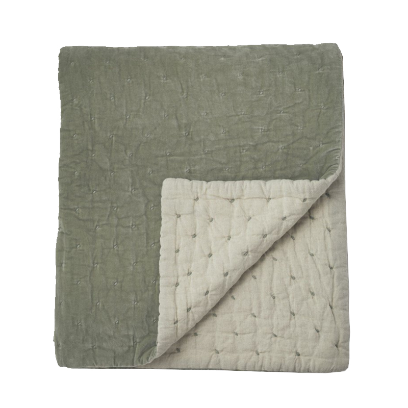 Quilted velvet throw, TOAST
