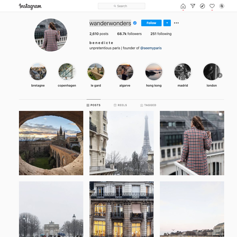 wanderwonders instagram accounts about Paris