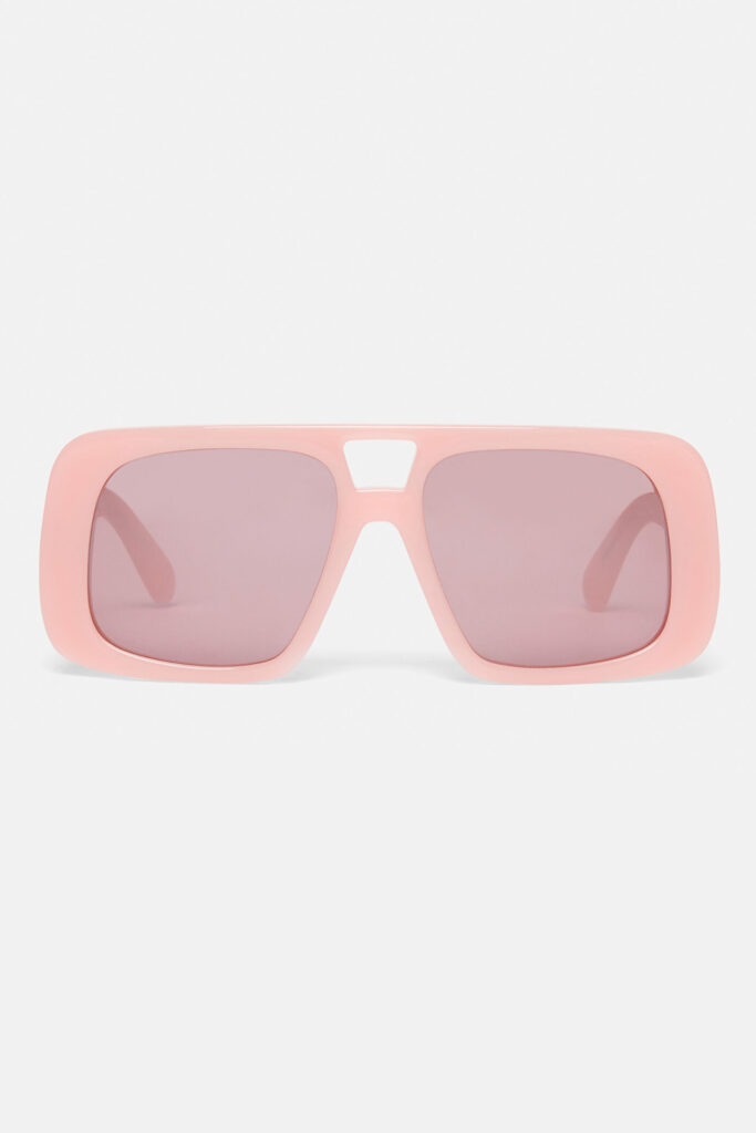 Logo Square Sunglasses, Stella McCartney. Barbiecore viral fashion trend.